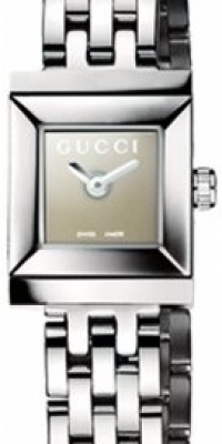 Gucci Women's YA128501 G-Frame Square Steel Bracelet Brown Mirror Dial Watch