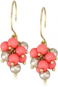 Anne Klein Sorbet Gold-Tone Multi-Coral Colored Shaky Hoop Earrings