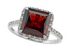 Genuine Garnet Ring by Effy Collection® in 14 kt White Gold Size 5