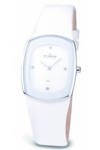 Skagen White Leather Womens Watch