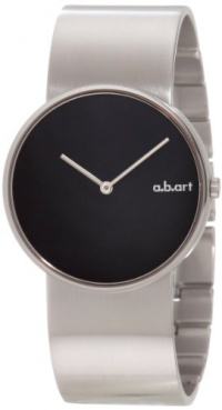 a.b. art Women's D102B Series D Stainless Steel Swiss Quartz Black Dial and Metal Bracelet Watch