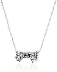 Juicy Couture Bows For A Starlet Silver Pave Bow Wish Necklace