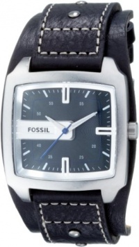 Fossil Men's JR9991 Black Leather Strap Black Analog Dial Watch