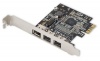 Syba Low Profile PCI-Express 1394b/1394a (2B1A) Card, TI Chipset, Extra Regular Bracket SD-PEX30009