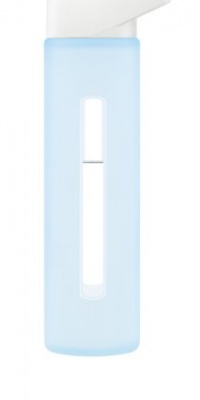 Takeya Modern Glass Water Bottle with Silicone Sleeve, Snow/Ice Blue, 16-Ounce