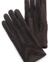 Isotoner Men's Spandex Glove With Suede Palm Strips