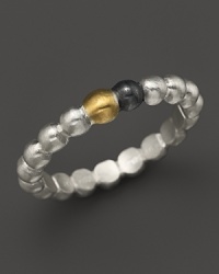 Single 24K gold and dark silver details lend intrigue to Gurhan's sterling silver Cous Cous ring.