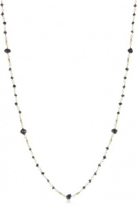 Mizuki 14k Wrapped Chain Necklace Black Rough Diamond, 18