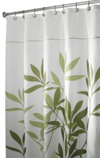 InterDesign Leaves Stall Shower Curtain, Green