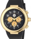 Philip Stein Unisex 32-AGB-RBB Active Gold and Black Chronograph Rubber Strap Watch