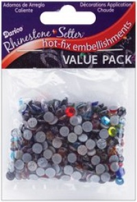 Darice Rhinestone Setter Hot-Fix Embellishments 5mm 400/Pkg: Multi Glass Stone