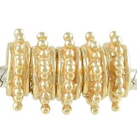 Lot of Five 14K Gold on 925 Sterling Silver Spacer Beads fits European Charm Bracelet