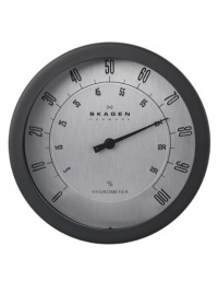 Skagen 5 Black Case Silver Dial Wall hygrometer #CL-WH06SBS