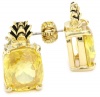 Juicy Couture Shoreline Shades Cubic Zirconia Stone Pineapple Gold Stud Earrings