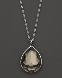 Sterling silver frames a faceted, teardrop shaped pyrite doublet on this timeless Ippolita pendant necklace.