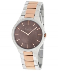 Romantic rose hues and dark chocolate tones mix wonderfully on this Kenneth Cole New York watch.