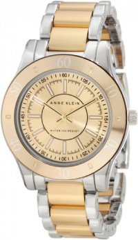 Anne Klein Women's 10/9981CHTT Gold-Tone Two-Tone Aluminum Bracelet Watch