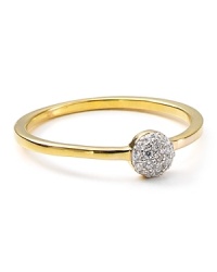 Timeless allure comes calling with this Crislu stacking ring, which features delicate micro pave cubic zirconia stones, finished in pure 18K gold.