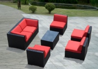 Genuine Ohana Outdoor Patio Sofa Sectional Wicker Furniture 7pc Couch Set with Free Patio Cover