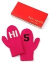 Give a HI-5 to passersby with kate spade new york's cute-and-cozy pink mittens.