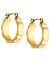 Nine West makes waves with these hoop earrings. Crafted from gold-tone mixed metal, the pair features a textured feel for a stylish touch. Approximate drop: 3/4 inch. Approximate diameter: 5/8 inch.