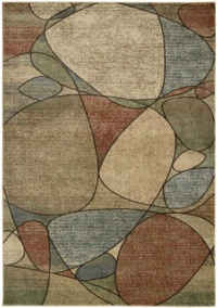 Nourison Interpretations Multicolor Contemporary Abstract 3.6-Feet by 5.6-Feet Polyacrylic Area Rug