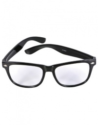 Nerd Glasses Buddy Wayfarer Black Frame Clear Lens