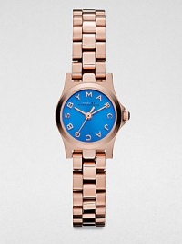 Marc Jacobs Henry Dinky Blue Dial Rose Gold-Tone Stainless Steel Ladies Watch MBM3204