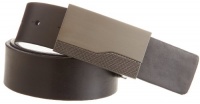 Reward Men's Reversible Two-Tone Plaque Buckle Belt