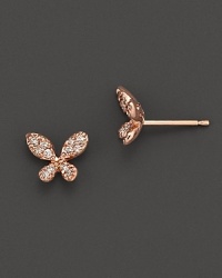 Delicate rose gold butterflies sparkle with a scattering of diamonds.