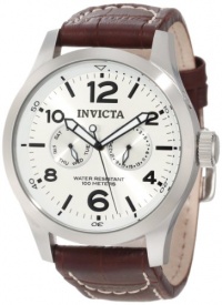 Invicta Men's 0765 II Collection Silver Dial Brown Leather Watch