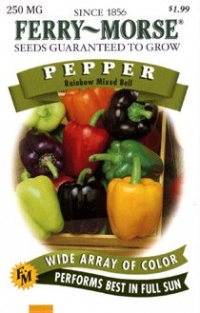 Ferry-Morse 2160 Pepper Seeds, Rainbow Mixed Bell (250 Milligram Packet)