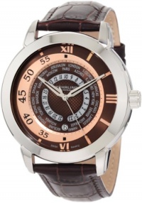 Stuhrling Original Men's 118B.3315K76 Classic World Traveler Swiss Quartz Brown Dial Watch