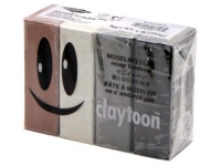 Van Aken Plastalina Modeling Clay 1 lb. neutral tones set of 4 white, ivory, gray, black