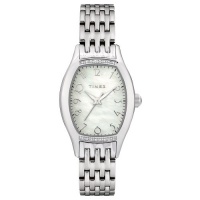 Timex Women's T2M589 Diamond Accented Silver-Tone Stainless Steel Bracelet Watch