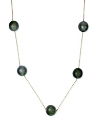 Add a hint of heirloom charm. EFFY Collection's luxe five-station necklace features cultured Tahitian pearls (9-10 mm) strung from a delicate 14k gold chain. Approximate length: 18 inches.