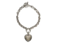 Diamonds Heart Charm Sterling Silver Bracelets by Effy Collection LIFETIME WARRANTY