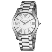 Emporio Armani Men's AR2055 Slim Stainless Steel Silver Dial Watch