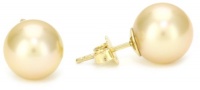 TARA Pearls Gold South Sea 09X10mm Pearl with 18K Yellow Gold Stud Earrings