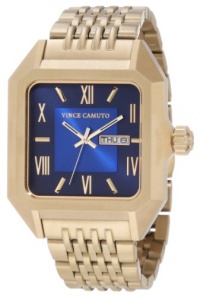 Vince Camuto Men's VC/1015BLGP The Aviator Gold-Tone Day Date Blue Dial Watch