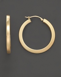 14Kt Gold Square Polished Tube Hoop