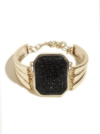 GUESS Gold-Tone Caviar Hinge Bracelet, GOLD