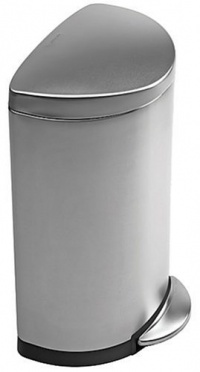 simplehuman Semi-Round Step Trash Can, Fingerprint-Proof Brushed Stainless Steel, 40 Liters /10.5 Gallons