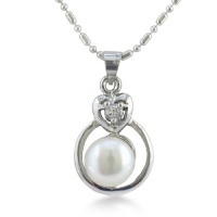 Swarovski Crystal And Freshwater Pearl Circle Pendant