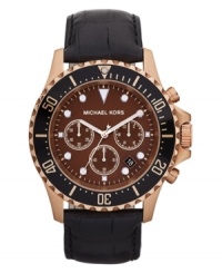 A handsome juxtaposition of color adds sophistication to this Everest watch from Michael Kors.