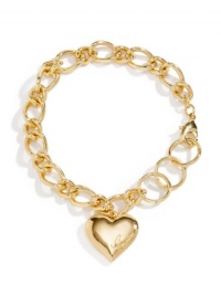 GUESS Gold-Tone Heart Charm Bracelet, GOLD