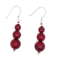 Pearlz Ocean Sterling Silver Red Coral Journey Earrings