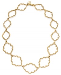 Make accessorizing a breeze in Lauren by Ralph Lauren's lofty style. Necklaces features intricate cut-out links that look like airy clouds. Set in gold tone mixed metal with a lobster claw closure. Approximate length: 18 inches. Approximate drop: 1 inch.