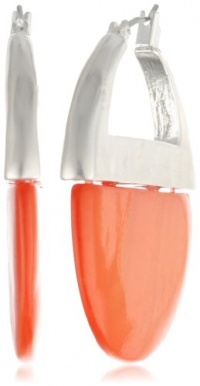 Kenneth Cole New York Coral Shell Circle Long Drop Earrings