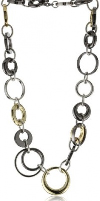 Anne Klein Mixed Metal Gold-Tone and Hematite Plated Link Necklace